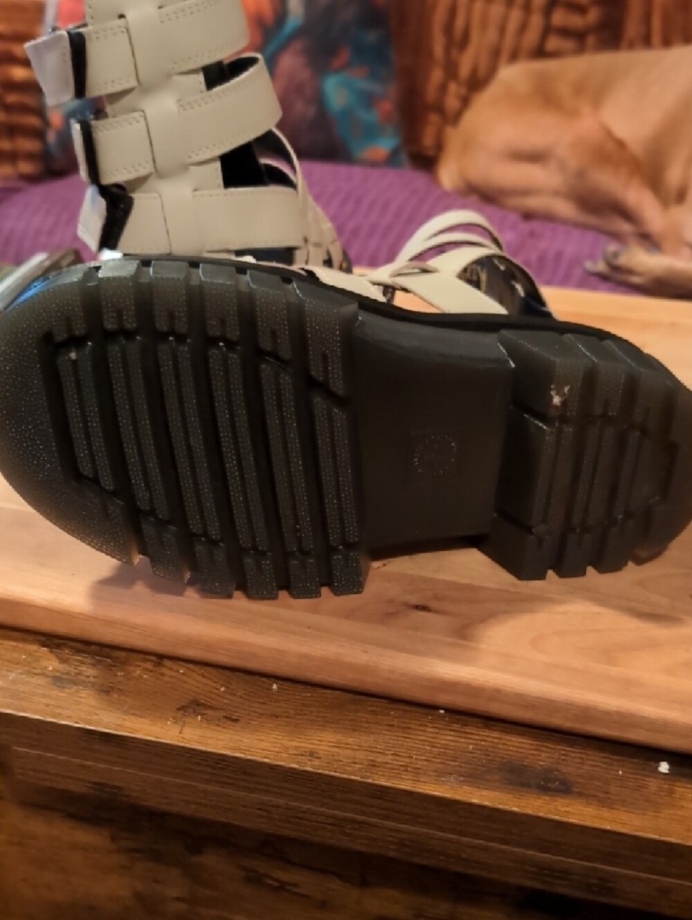 Dr. Martens Chunky Strappy Sandals in Light Cobblestone Gray and Black - Picture 6 of 7